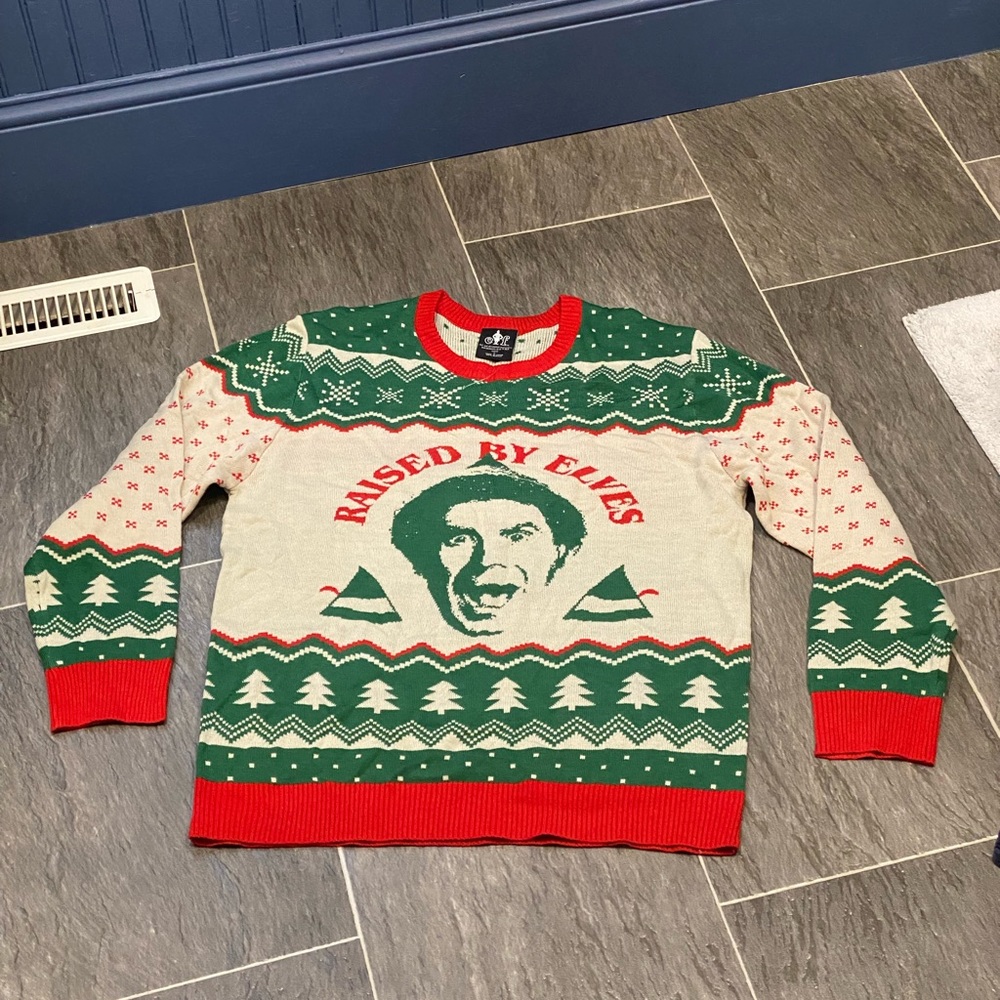Elf - Raised by Elves - Christmas sweater - NWOT